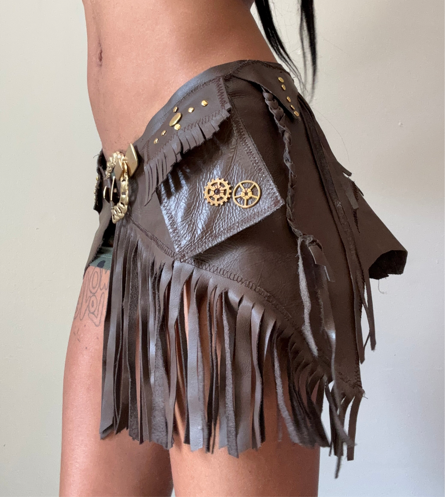 LeatherWeather mini skirt