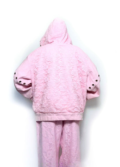 Lace Oversized Eyelet Hoodie