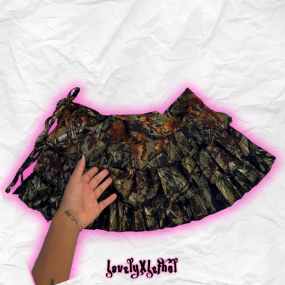 Camo Upcycled Mini Skirt