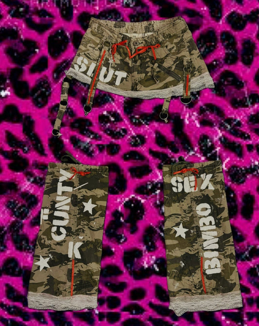 Camo Cunt Skirt Set