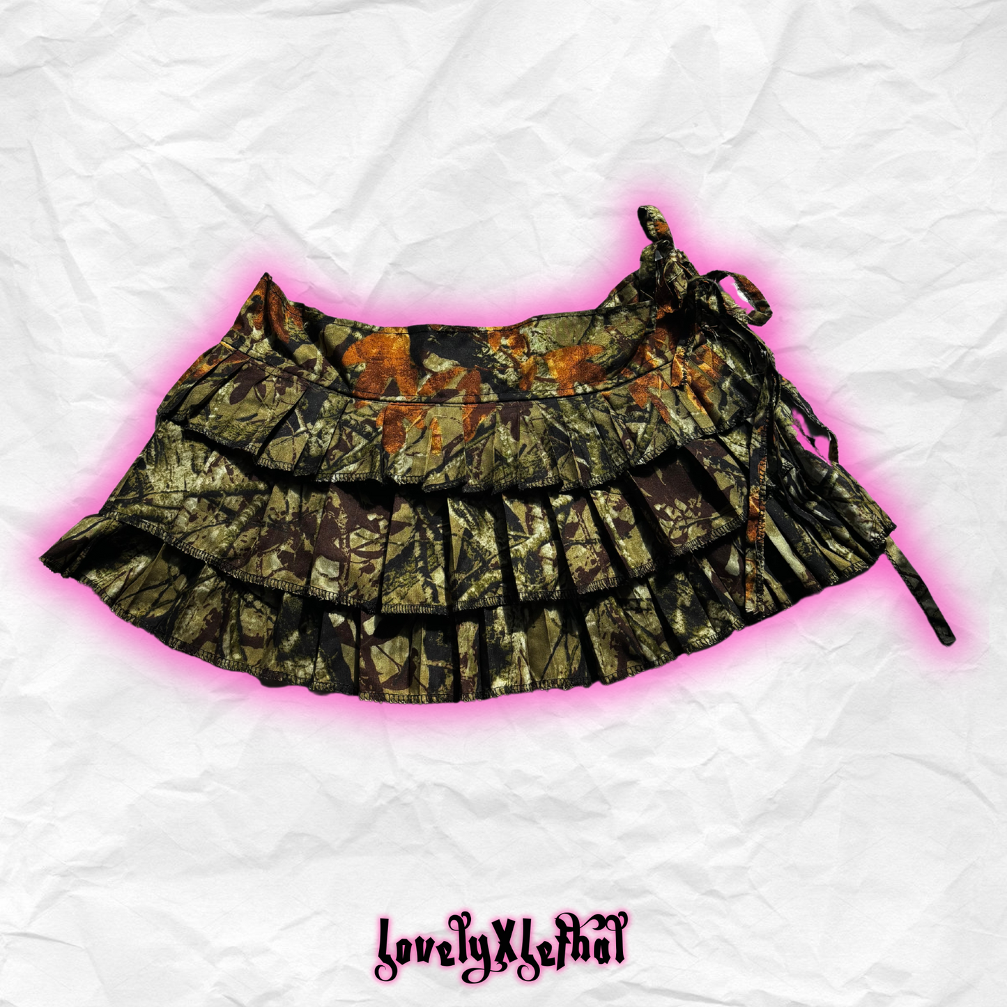 Camo Upcycled Mini Skirt